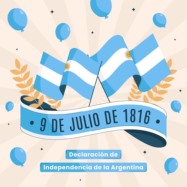 Kostenloser Vektor bio-wohnung 9 de julio - erklärung der unabhängigkeit der argentinischen illustration