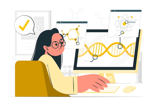 Kostenloser Vektor bioinformatik-konzeptveranschaulichung