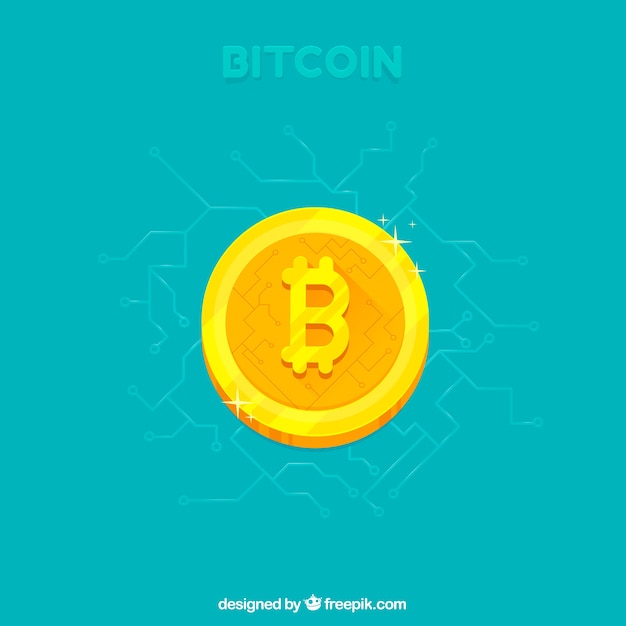Kostenloser Vektor bitcoin-design mit münze