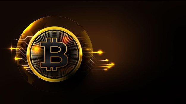 Bitcoin-Technologiekonzept mit Schaltplan