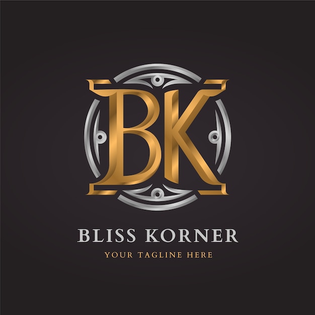 Kostenloser Vektor bk-logo-monogramm-design