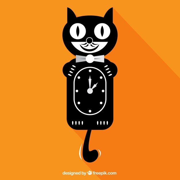 Black cat clock