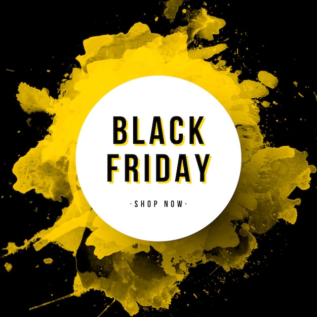 Kostenloser Vektor black friday banner mit aquarell splatter