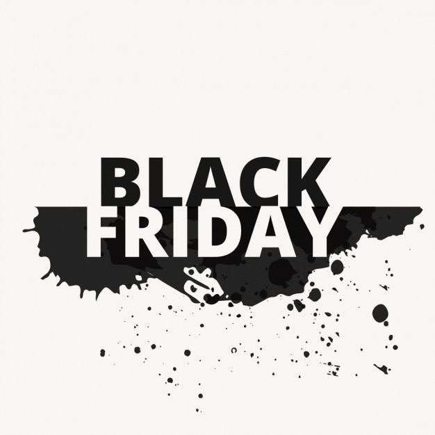 Black friday beschriftung mit schwarzen flecken