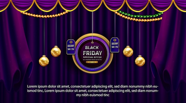 Black friday discouunt banner besondere frohe weihnachten