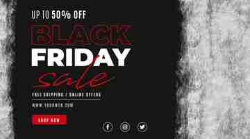 Kostenloser Vektor black friday sale banner mit flecken