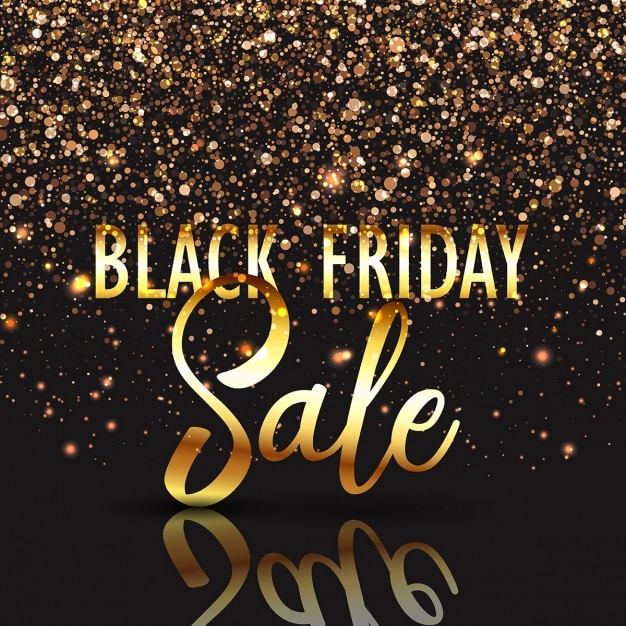 Black Friday Verkauf Hintergrund mit Gold Konfetti