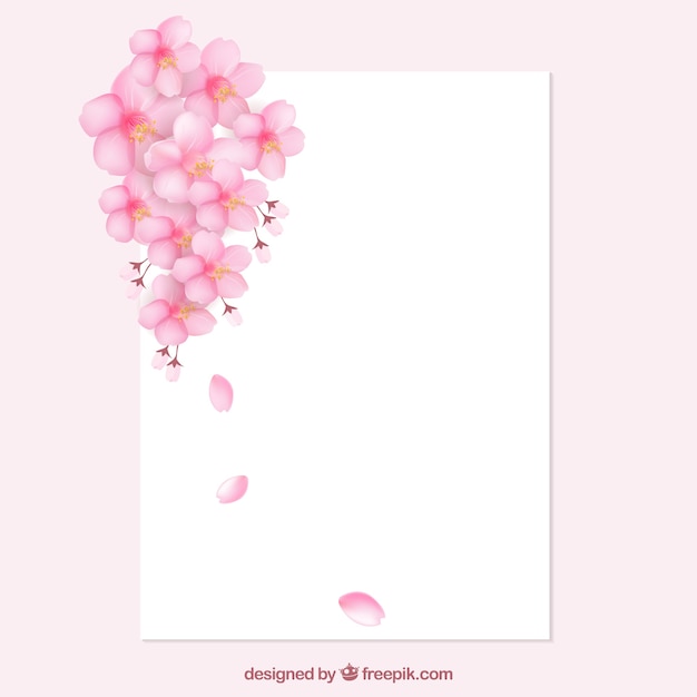 Blank Papier mit Kirschblüten