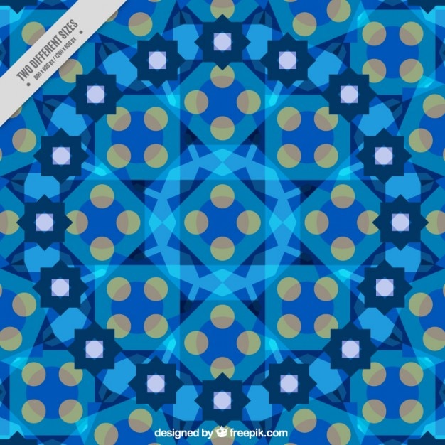 Blau kaledoscope hintergrund mit geometrischen figuren