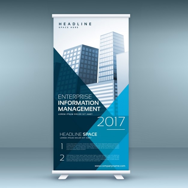 Blau roll up mockup vorlage display-banner