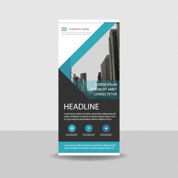 Blau schwarz kreative roll up banner-vorlage