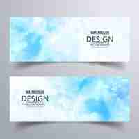 Kostenloser Vektor blaue aquarell banner