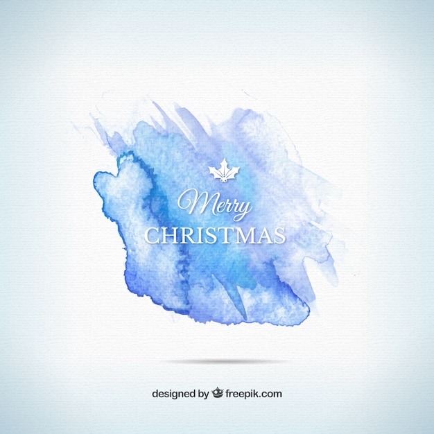 Kostenloser Vektor blaue aquarell weihnachtsgrüße