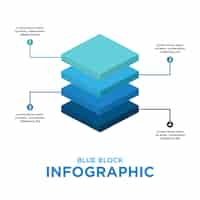 Kostenloser Vektor blaue block infografische vorlage