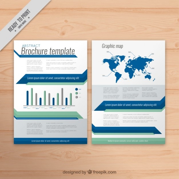 Blaue broschüre mit statistiken