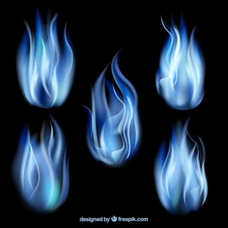 Kostenlose Vektor blaue flammen