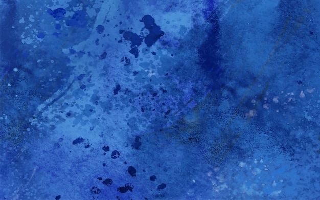 Blaue Flecken und Tropfen in Aquarell