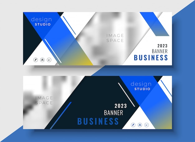 Blaue geometrische business-banner-vorlage