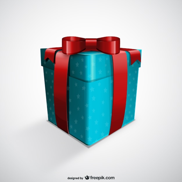 Kostenloser Vektor blaue geschenkbox