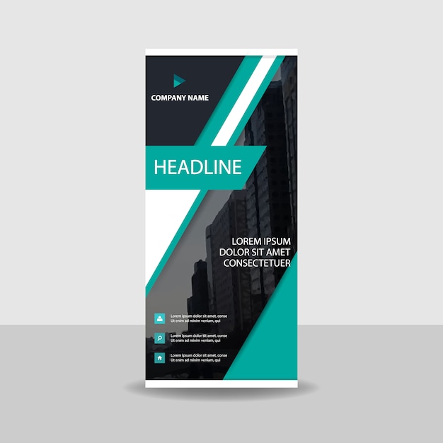 Kostenloser Vektor blaue kreative roll up banner vorlage