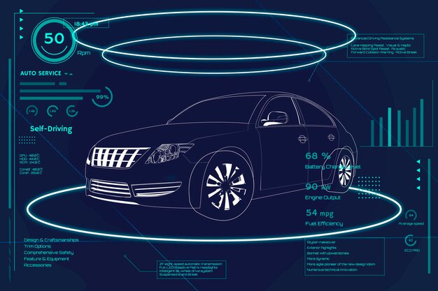 Blaue Limousine Automobildesign