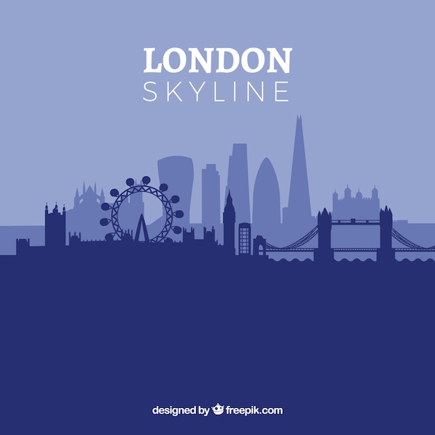 Kostenloser Vektor blaue london skyline