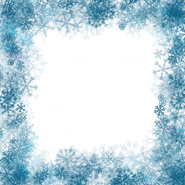 Blaue schneeflocken rahmen