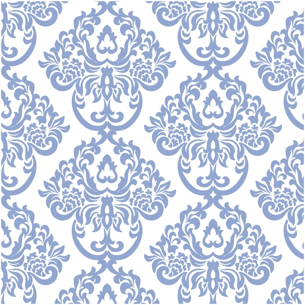 Blaue und weiße ornamentale Muster Hintergrund