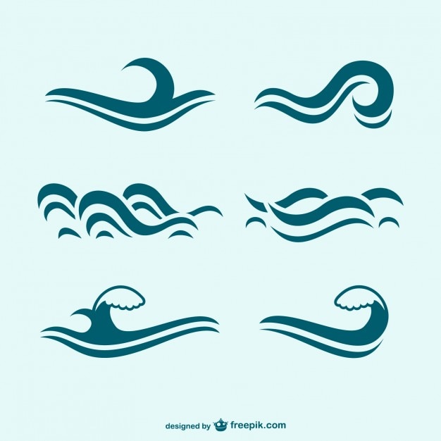 Kostenlose Vektor blauen wellen icon pack