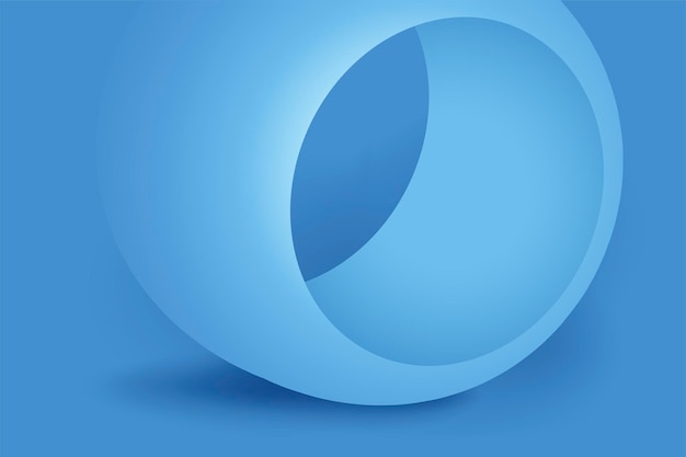 Blauer ästhetischer Hintergrund, geometrische Kreisform im 3D-Vektor