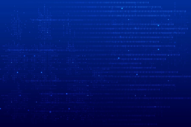 Blauer Datentechnologie-Hintergrundvektor mit Binärcode