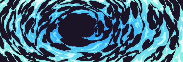 Kostenlose Vektor blauer feuereffekt-cartoon-wasser-comic-hintergrund