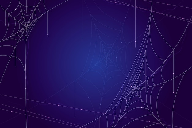 Blauer Hintergrund des Halloween-Spinnennetzes