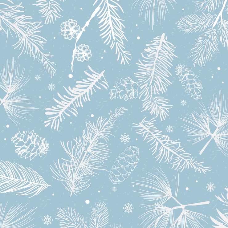 Kostenlose Vektor blauer hintergrund mit winterdekorationsvektor