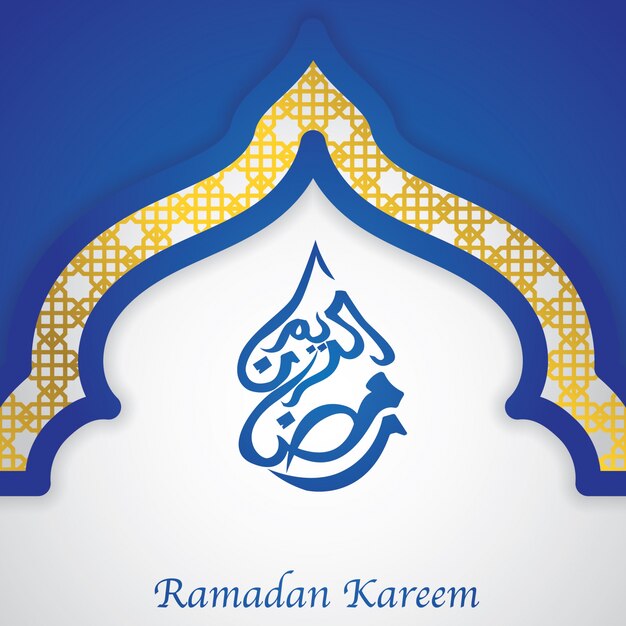 Blauer und weißer ramadan hintergrund