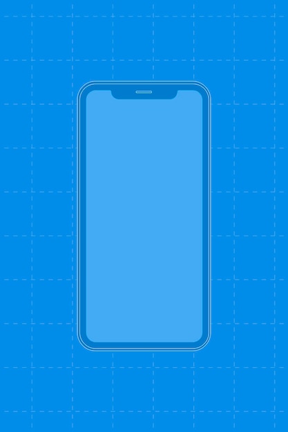 Kostenloser Vektor blaues smartphone, digitale gerätevektorillustration