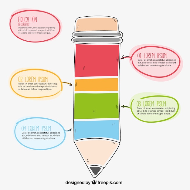 Kostenloser Vektor bleistift infografik