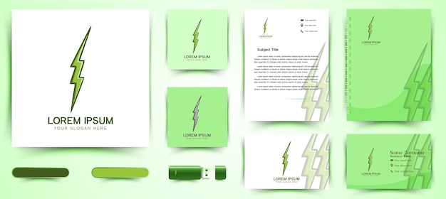 Blitz minimalistisches modernes logo und business-branding-vorlage designs inspiration isoliert auf weißem hintergrund