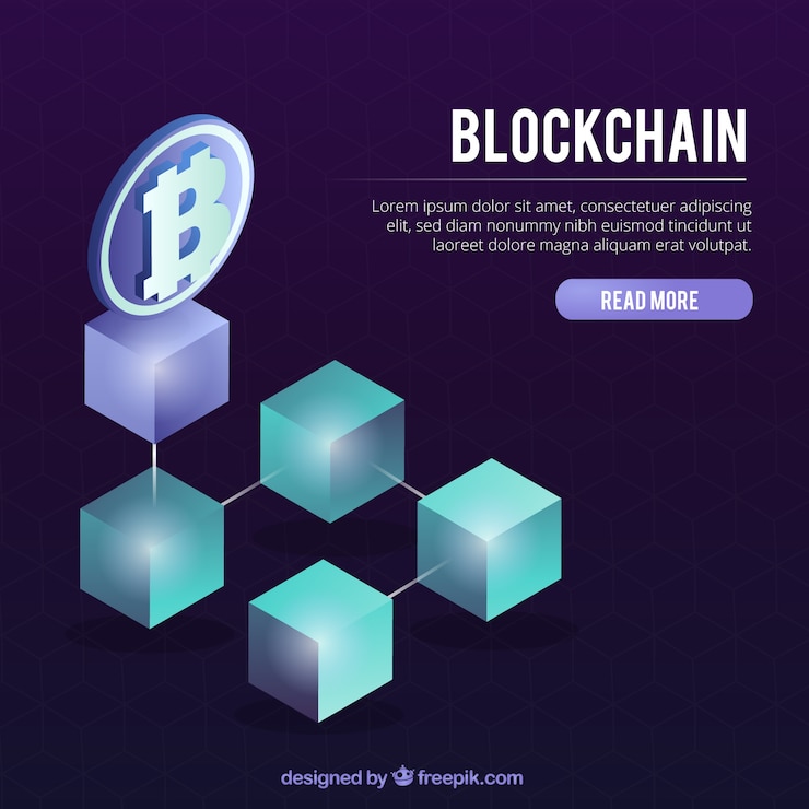 Kostenlose Vektor blockchain-landingpage