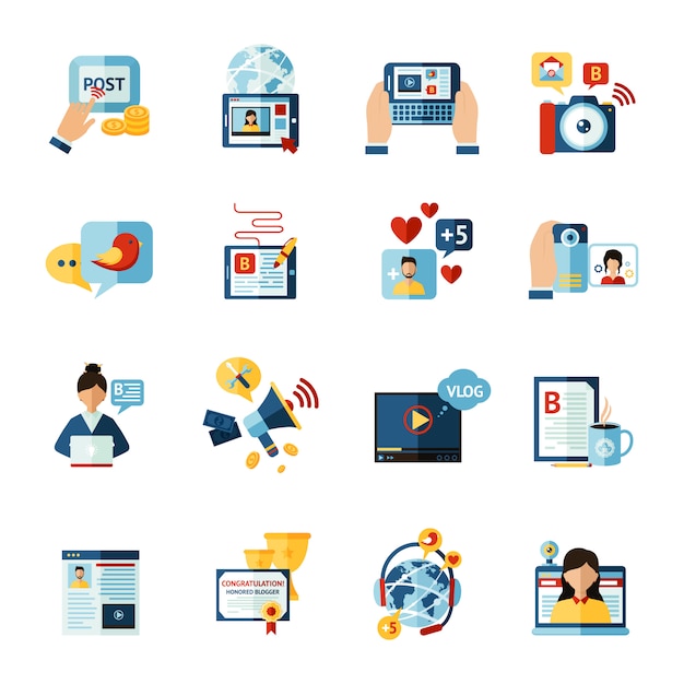 Blogger icons set