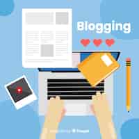 Kostenloser Vektor blogging-konzept