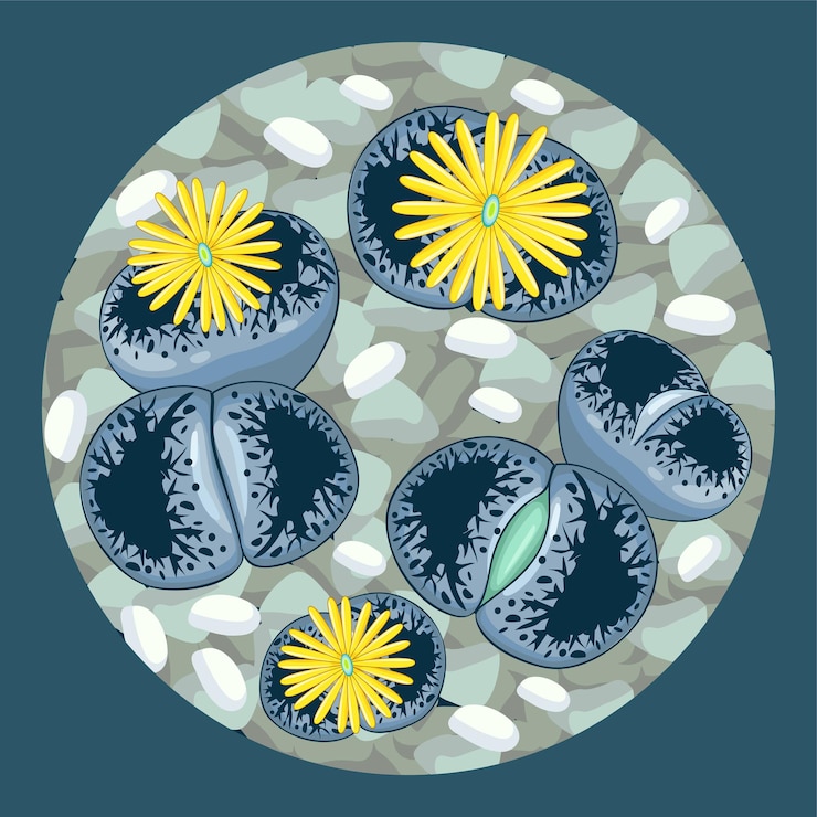 Kostenlose Vektor blühende lithops
