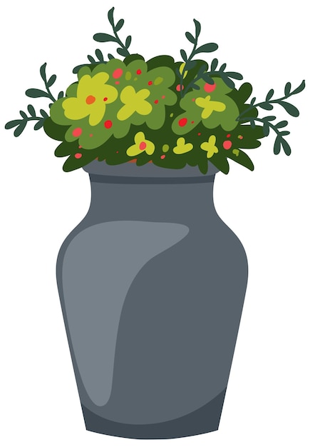Kostenloser Vektor blütende blumen in einer eleganten vase