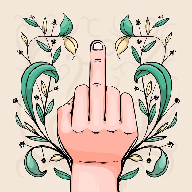 Blumen Mittelfinger ficken Sie Symbol