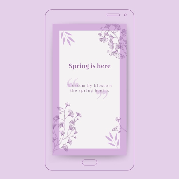 Kostenloser Vektor blumen monocolor frühling instagram geschichte