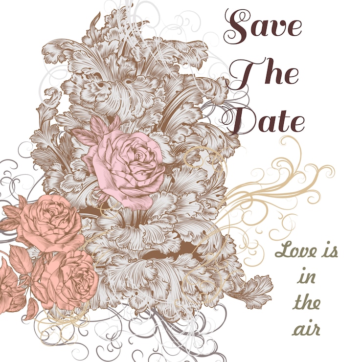 Kostenlose Vektor blumenhochzeit hintergrund
