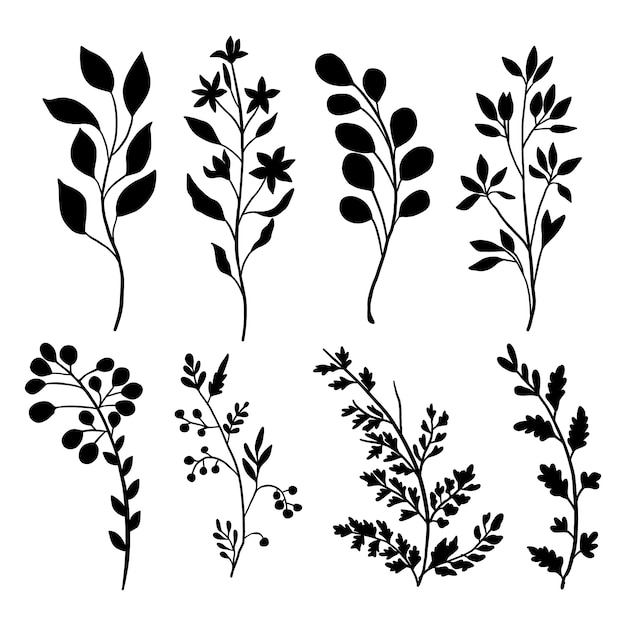 Blumenschattenbildillustration des flachen Designs