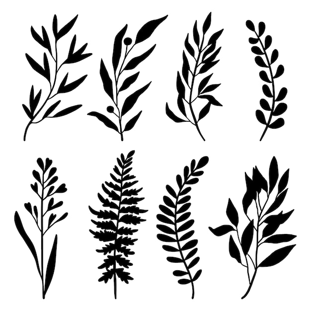 Blumenschattenbildillustration des flachen Designs