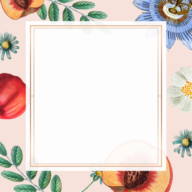 Blumensommerrahmen Vintage-Zeichnung