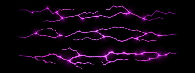 Kostenloser Vektor bodenrisse mit violettem licht in der draufsicht